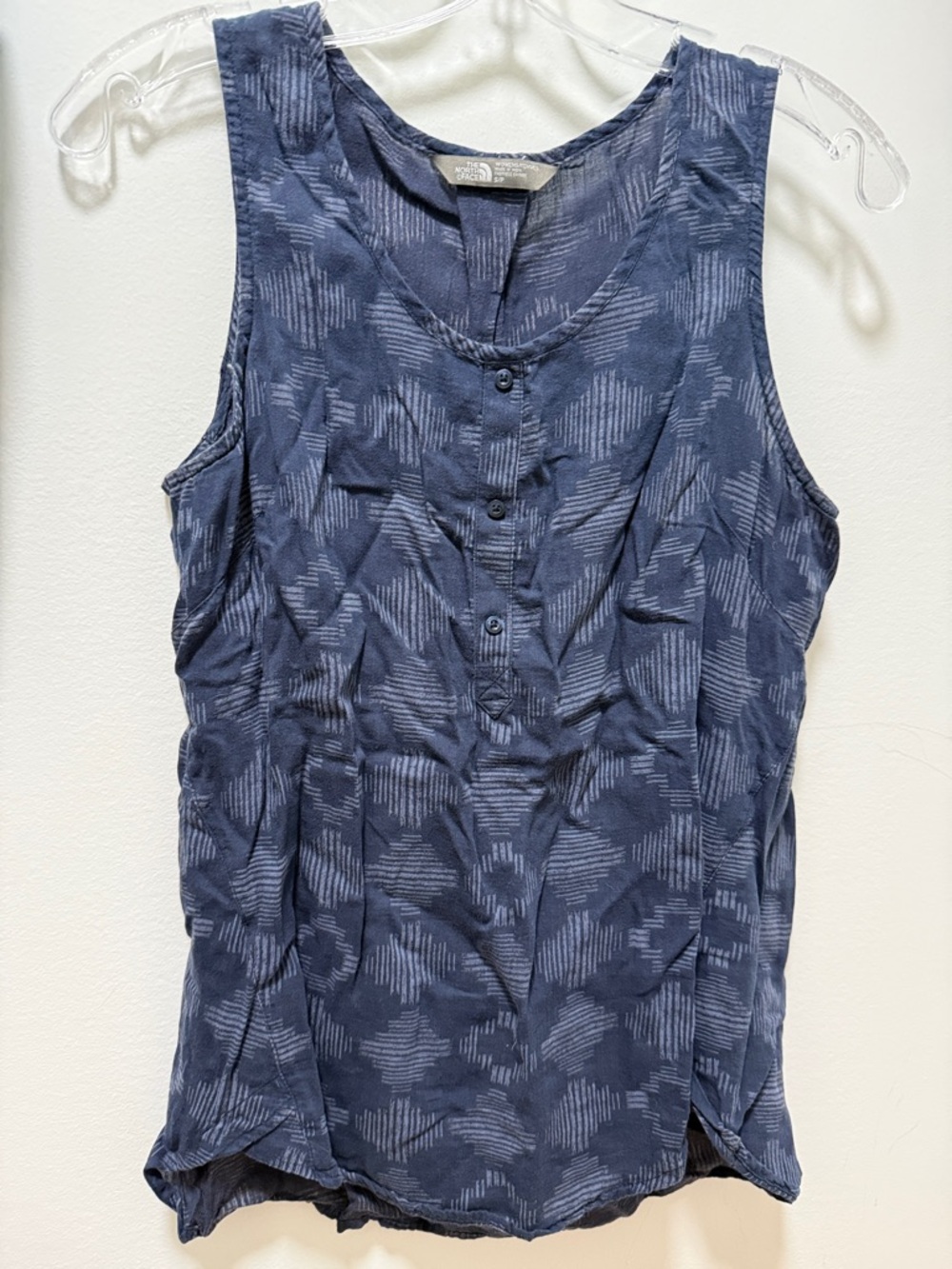 The North Face Navy Geometric Henley Sleeveless Camisole